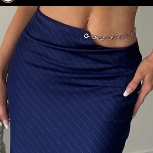Lioness Deep Blue Pencil Skirt